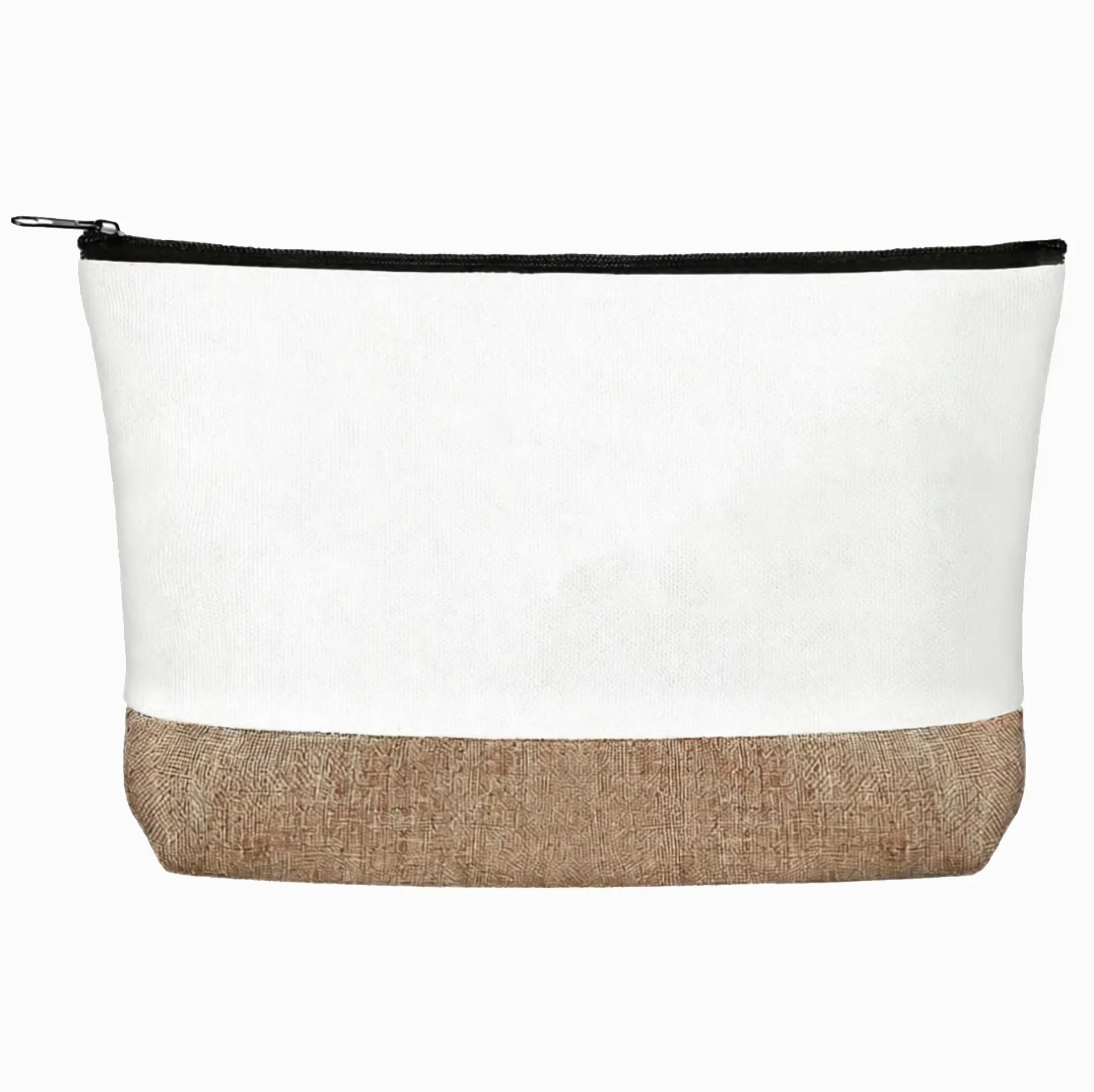 100Pcs/Lot Makeup Bags Women Canvas Plain Patchwork Linen Square Large Capacity Protable Cosmetic Bag Wholesale