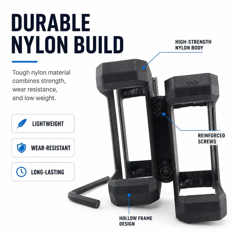 Matte Black Hollow Design Nylon Double Link Bracket Handcraft Hobby Model Stable Connection Fittings