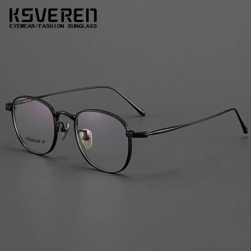 KSVEREN модные роскошные очки для чтения в стиле ретро, удобные очки из чистого титана, деловые очки по рецепту, оправа для мужчин и женщин