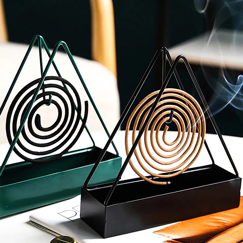 Iron Mosquito Coil Holder & Incense Burner Frame Incense Holders Coil Modern Repellent Incense Rack For Household Bedroom Patio