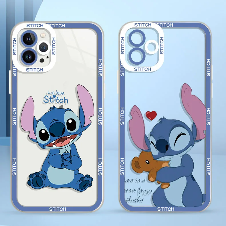 Disney Stitch Soft Silicone Case for iPhone 15 14 Pro Max 13 12 Mini 11 Pro XR XS X 8 7 6 6S Plus SE 2020 Lens Protective Cover image 2