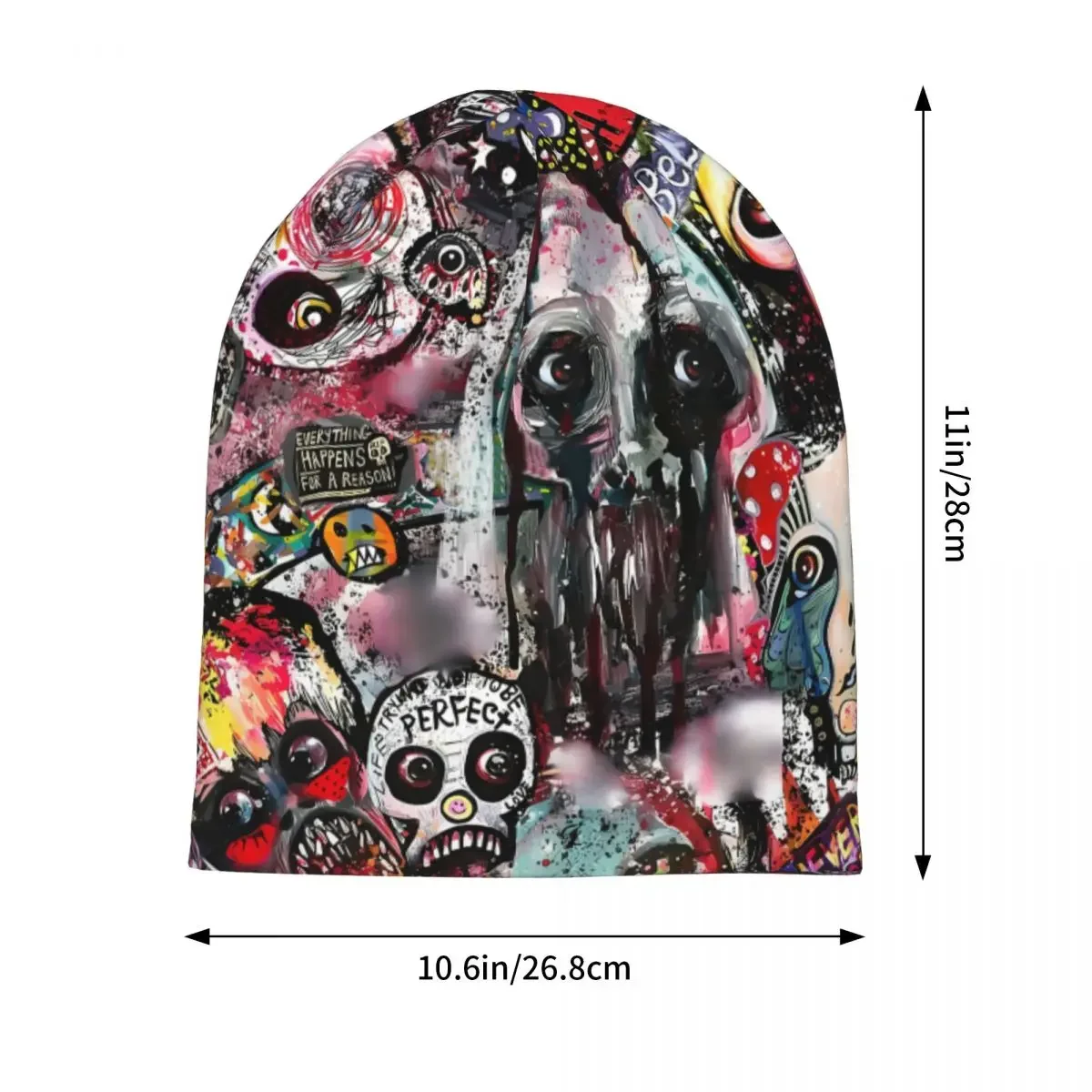 Gorros de calaveras Grunge para hombre y mujer, gorro fino de calaveras abstractas, gorro de esquí Unisex, otoño y primavera