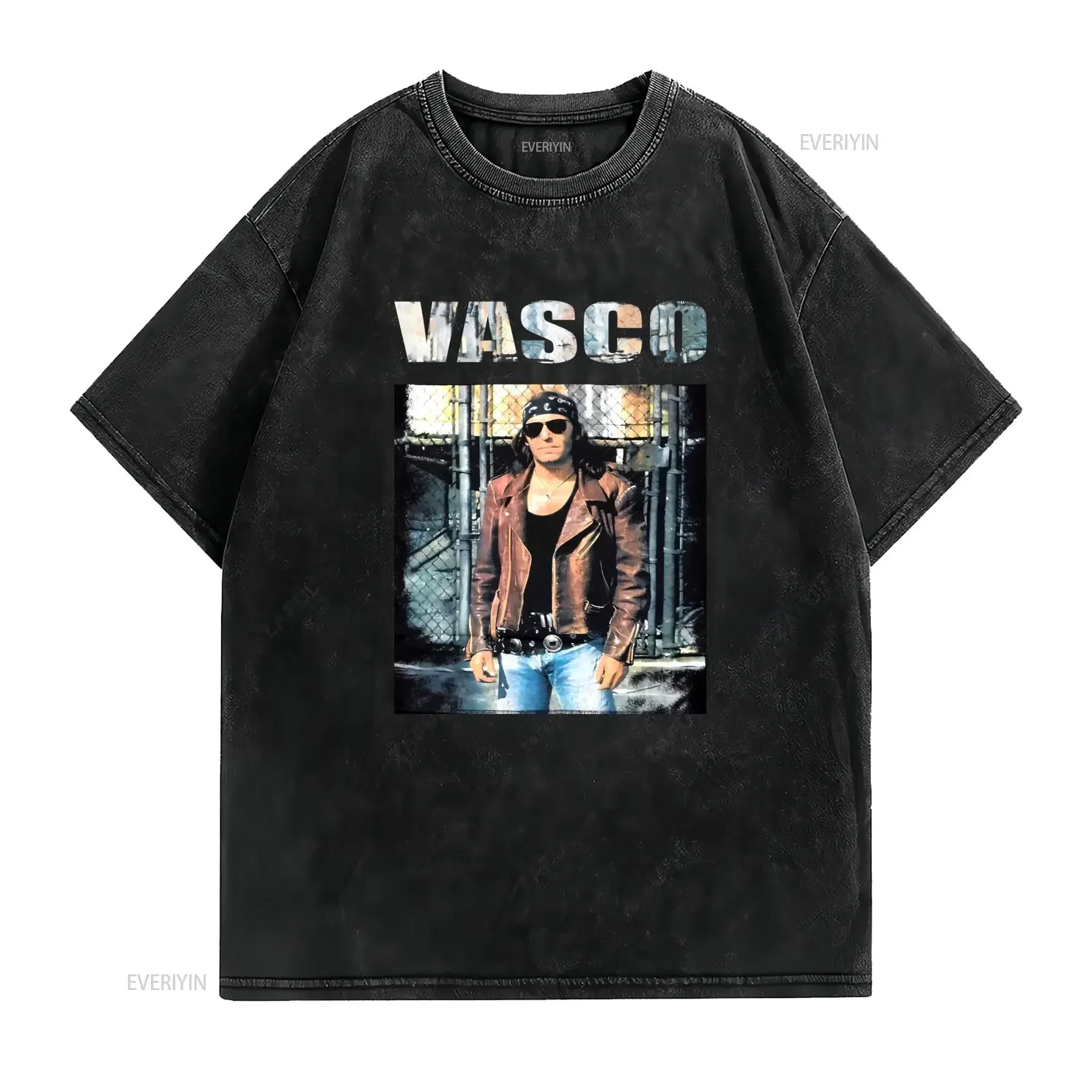 T shirt originale vintage Vasco Rossi 1993 Girocollo casual tessuto leggermente elasticizzato vestibilità regolare vintage