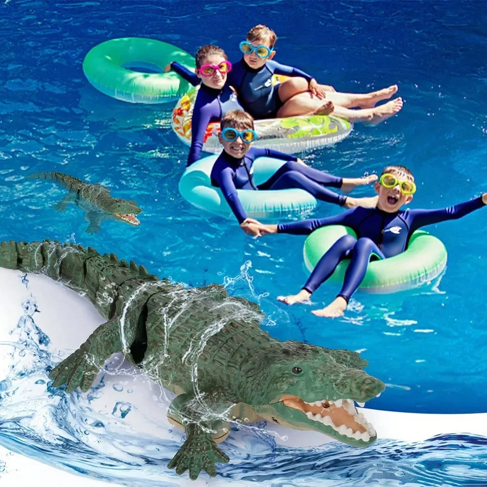 Rc crocodilo barco de controle remoto simulação elétrica máquina controle rádio brinquedos piscina água das crianças brinquedos ao ar livre para meninos
