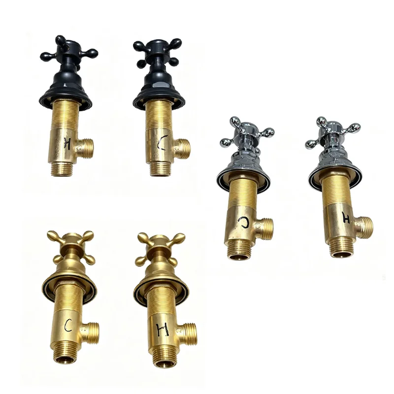 brass-2pcs-handles-for-bathroom-deck-basin-faucet-hot-and-cold-control-valve-mixer-handle-switch-handles