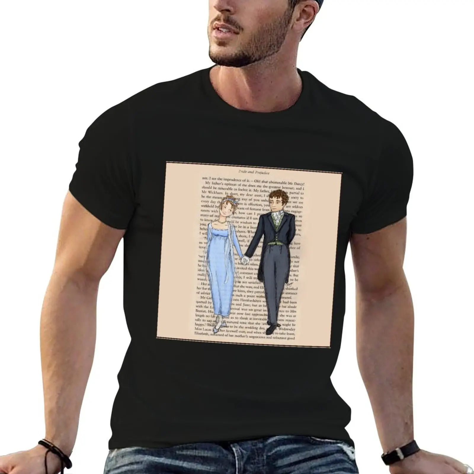 

Elizabeth Bennet and Mr Darcy T-Shirt mens graphic t shirts t shirt man cotton T-Shirt