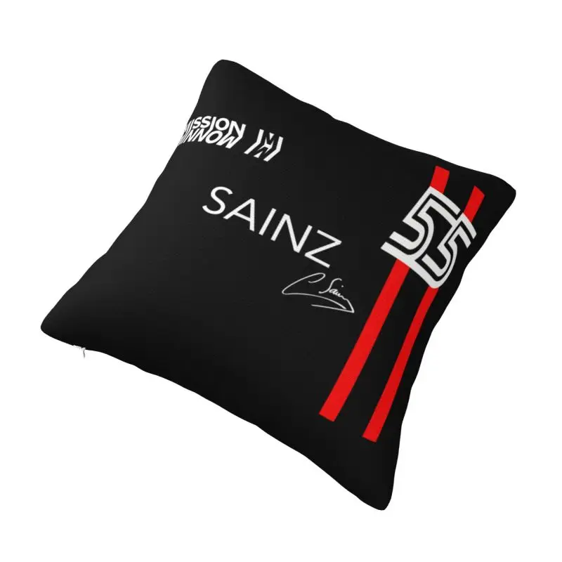 Custom Carlos Sainz 55 Formula Racing Driver Cushion Covers Velvet Modern Pillows