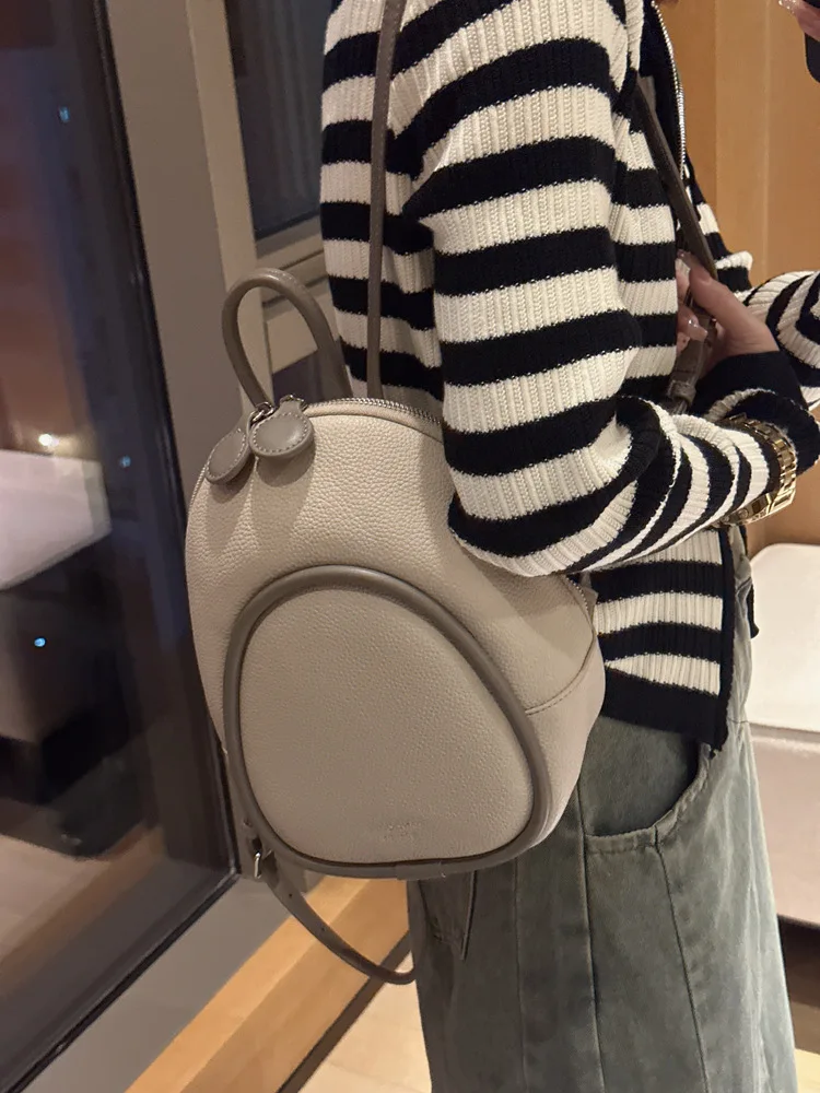 

Fashionable Mini Shoulder Bag Women's Trendy Soft Leather Travel Backpack Simple Casual Commuter Bag Girls' Small Backpack Bags