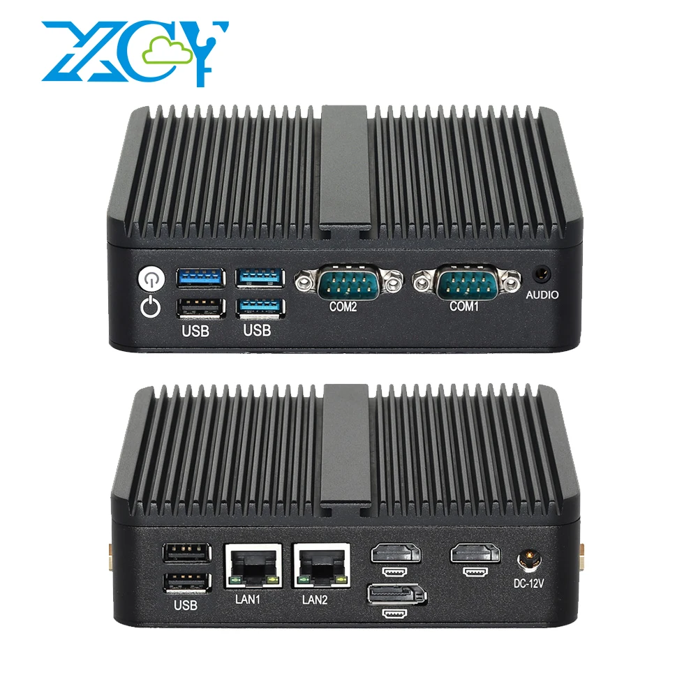 Intel N150 Mini Industrial PC 2x Serial Ports RS232 2x Gigabit Ethernet 2x HDMI 1xDP Support 3 Screens Display Win10/11 Linux