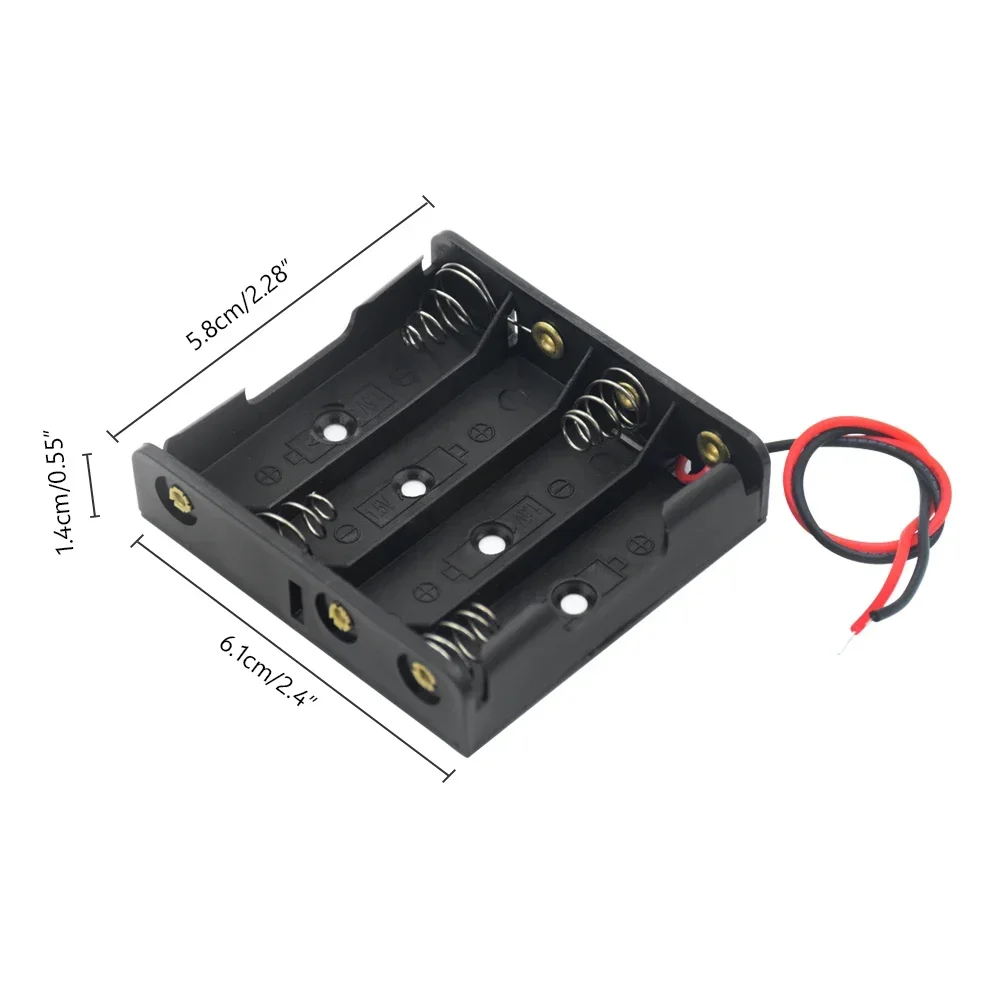 2pcs Battery Box 1X 2X 3X 4X AA Power Battery Storage Multipurpose DIY AA Battery Holder LR6 Container with Lead