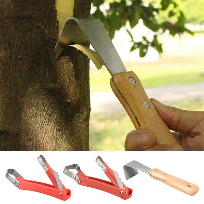 Tree Bark Removal Tool Log Peeler Wood Bark Stripping Tools Hand Froe Grafting Pruning Smooth Debarker Wood Bark Stripping Tool