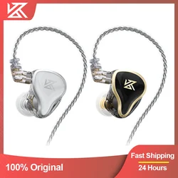KZ ZAS Hybrid Technology 1DD+7BA Wired Earphone 16-Unit In-Ear HIFI Earplug Headphones With Microphone Noice Cancelling Headset