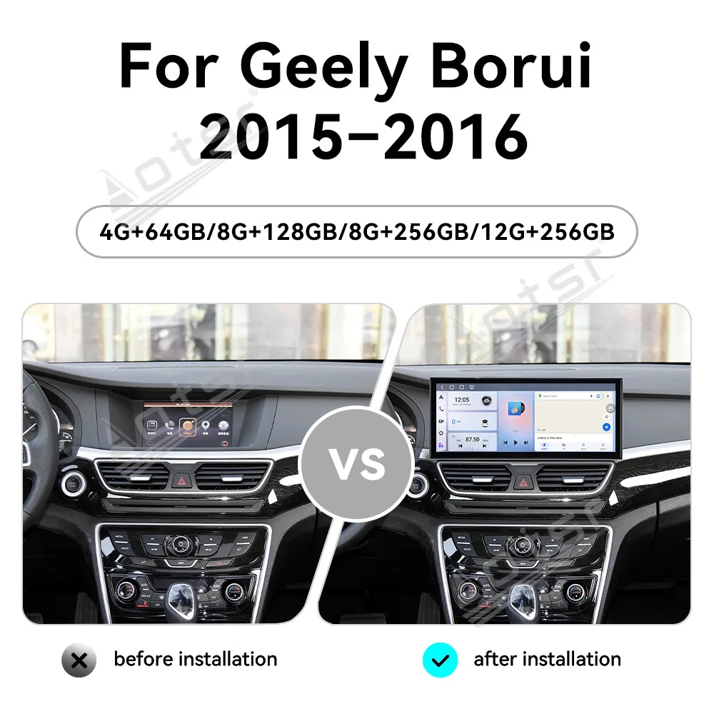 CarPlay 15.8’’ Android 15 For Geely Borui   2015–2016 Carplay  Car gadgets Car GPS Navigation HD Screen Multimedia Player Head