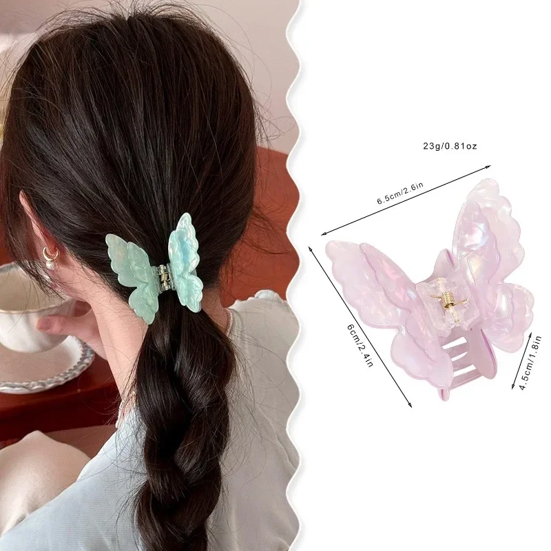 Butterfly Hair Claw Acetate Crab Hair Clip Summer Sweet Princess Shark Clip for Women Girl Hairpin Hair Accessories