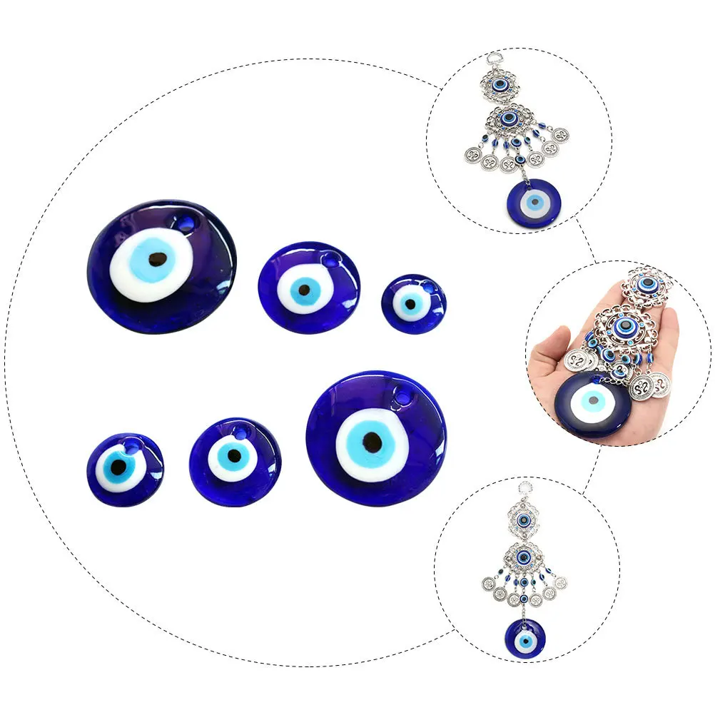 6Pcs Evil Eye Pendants Charms for Jewelry Making Necklace Bracelet DIY Projects Gifts Family Friends Birthday Christmas
