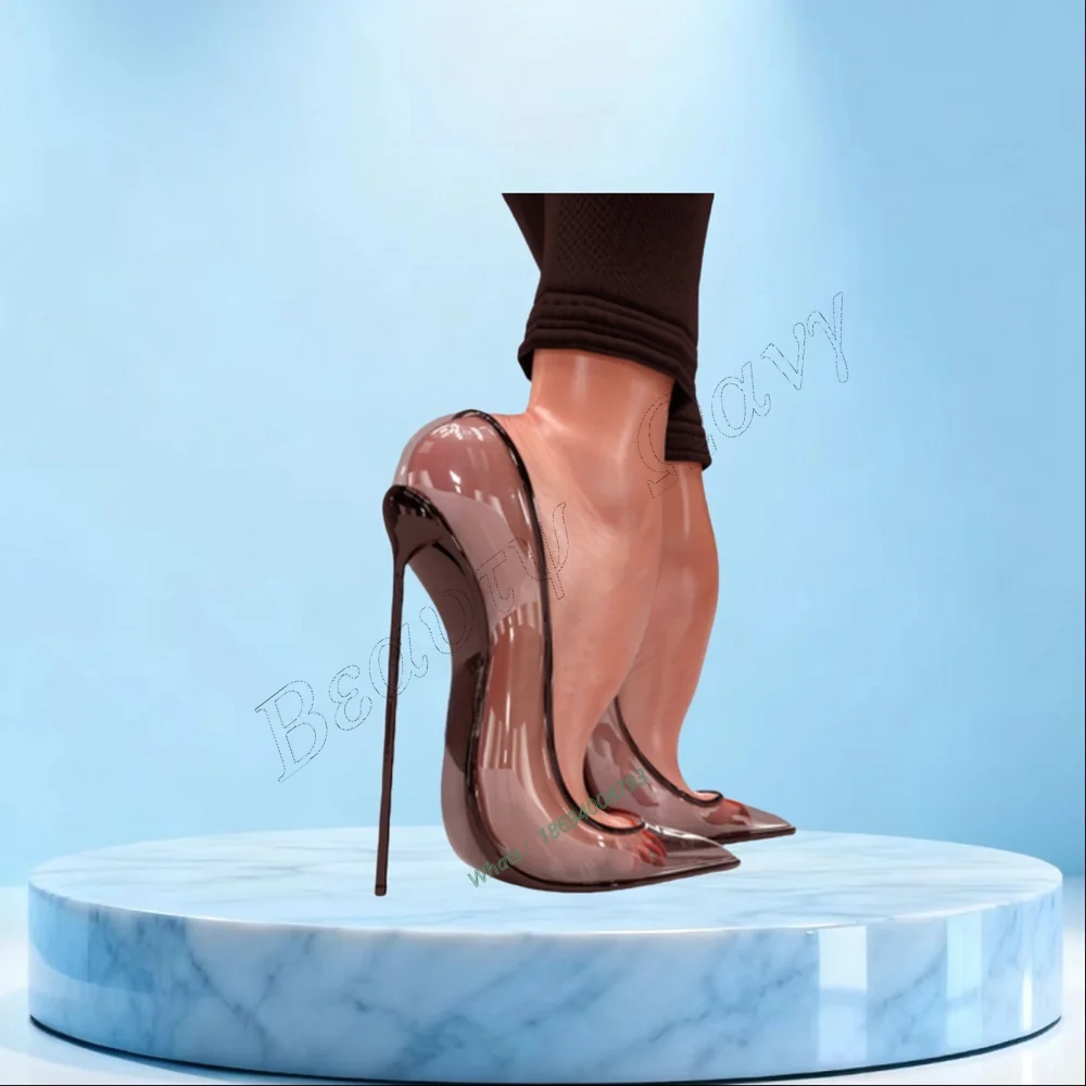 

Black Supper High Heel Pumps Clear PVC Slip on Thin High Spike High Heel Shoes Sexy Women Shoes New Zapatos Para Mujere