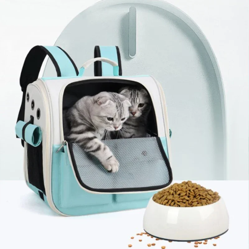 Pet Outing Carrier Backpacks Pet Portable Backpack Breathable Side Large Space Multifunctional Oxford Cloth Cat Dog Carrier Bags