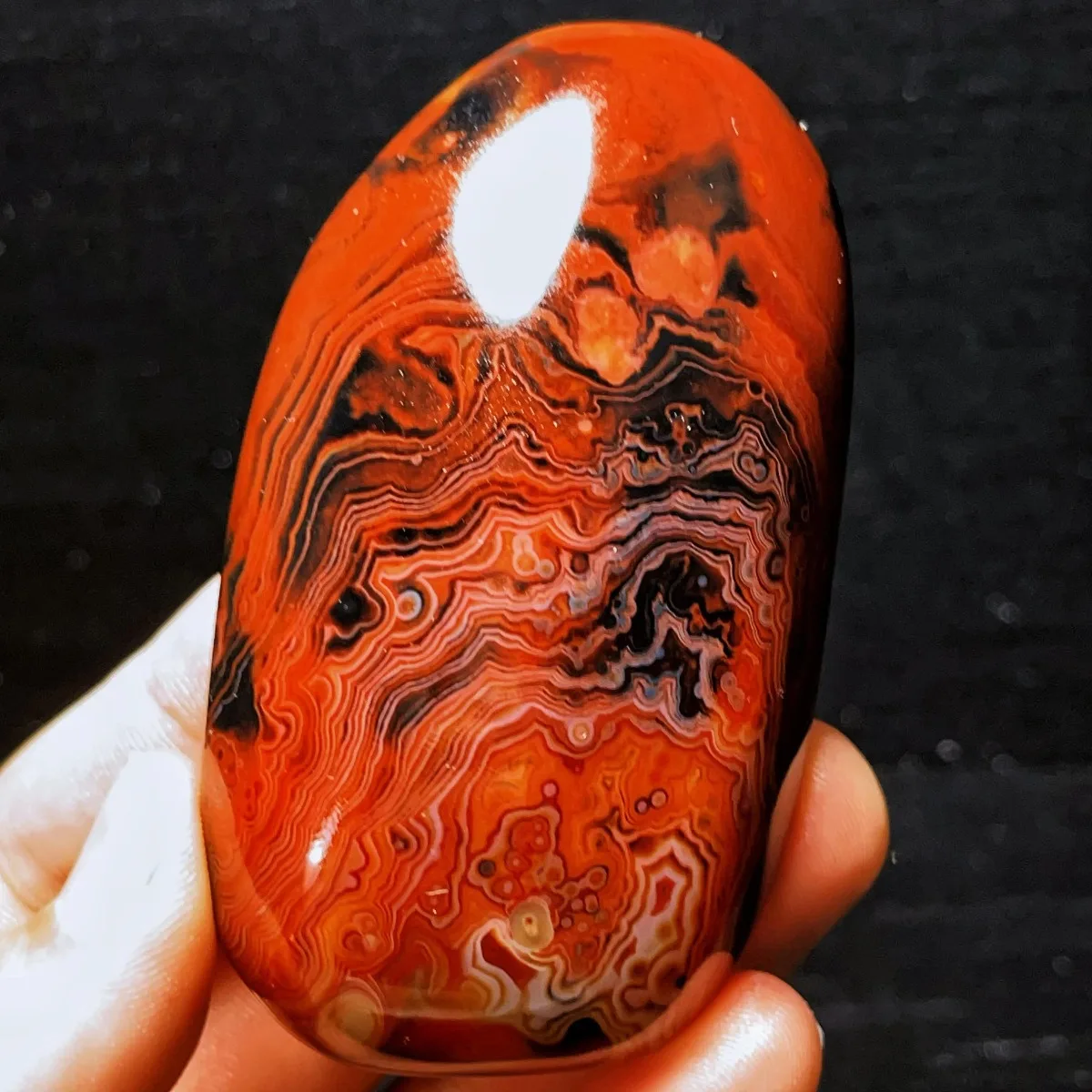 Large Authentic Stone Earth Mined Banded Agate, Tumbled Polished Stone, Home Decor, Natural Stone, Crystal Collection