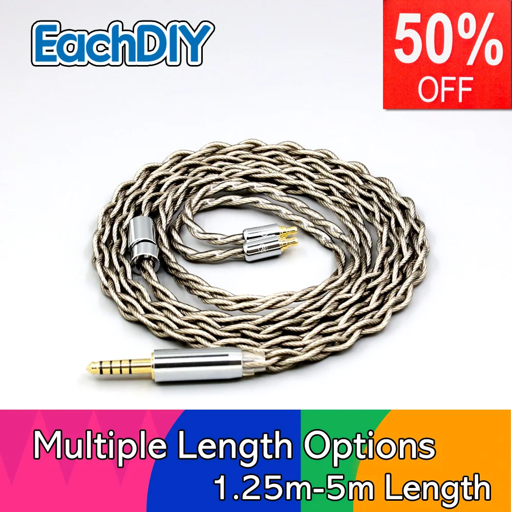99% Pure Silver + Graphene Silver Plated Shield Earphone Cable For Sennheiser IE100 IE400 IE500 Pro 4 Core 1.8mm LN007921
