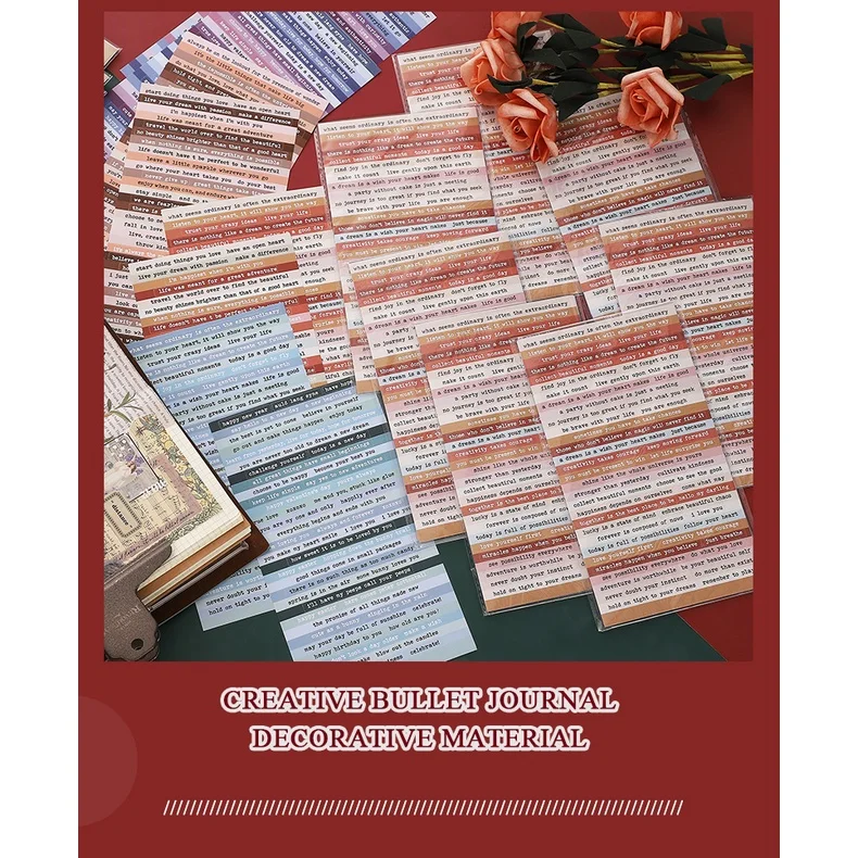 Card Lover 8 Sheets [Small Talk Series] Vintage Journal Stickers Washi Paper Sticker Paper Scrapbooking Material Scrapbook Kit