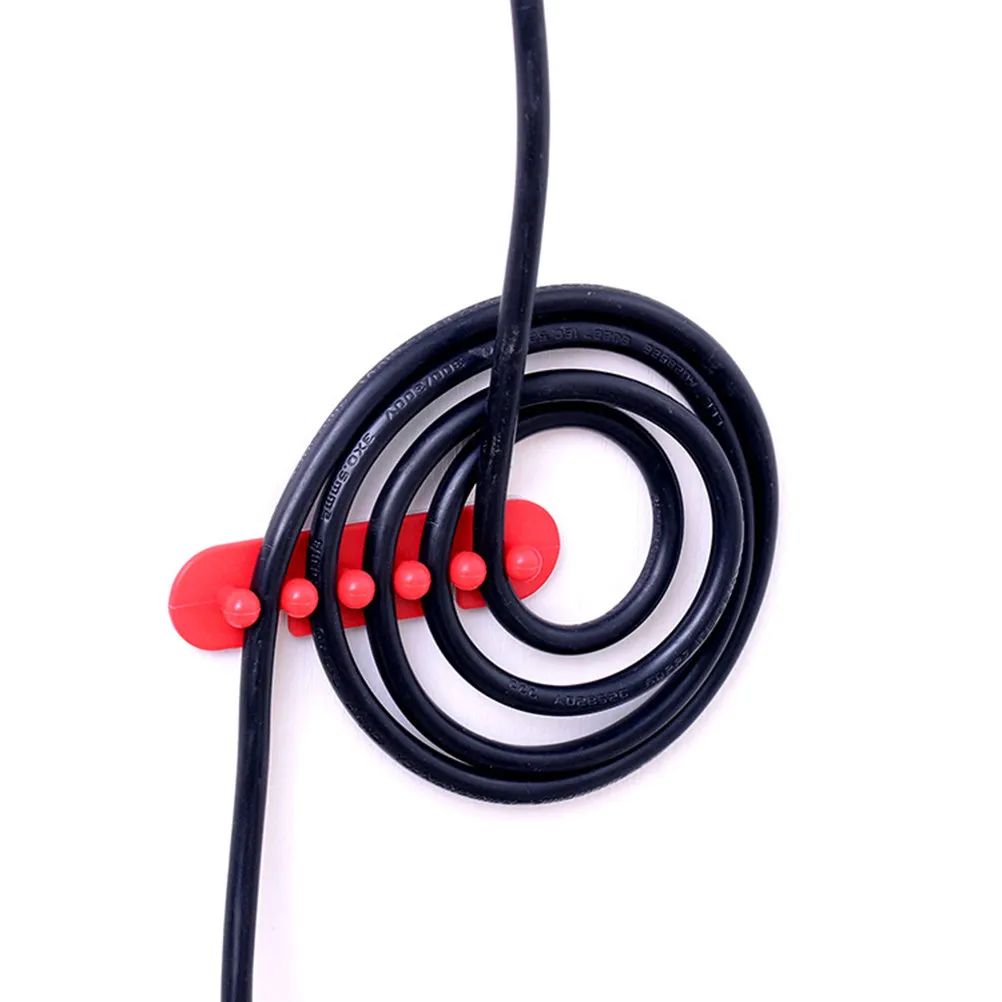 2Pcs ABS Cable Organizer Cord Winder for Cables Under 1Cm Diameter Wall Mountable Adhesive Desktop Wire Management System Vivid