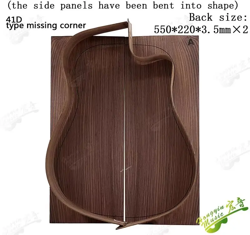 Acoustic Guitar Solid Wood Back and Side Woolen Set D GA OM Side Panels Have Been Bent Accessories