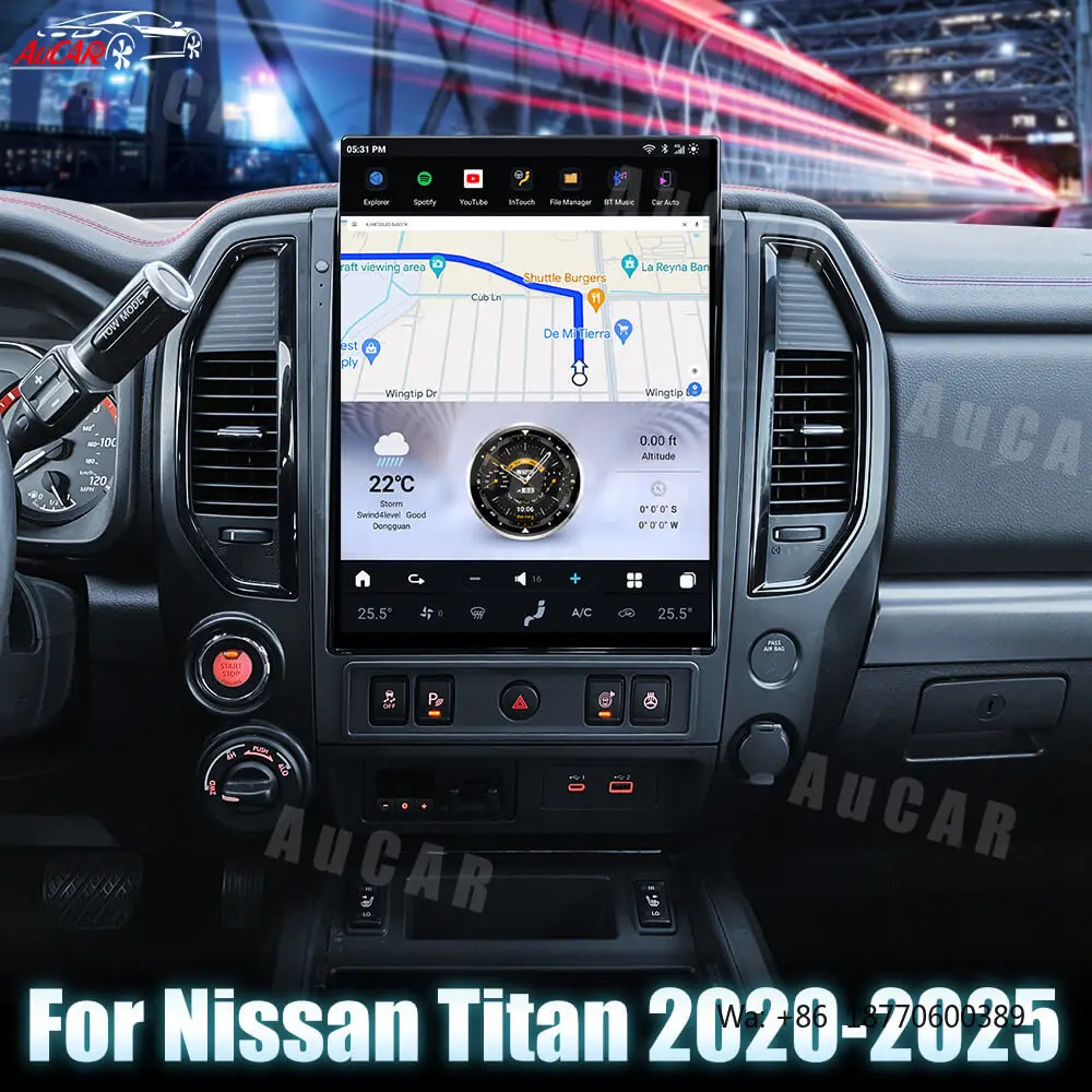 Aucar 15.6'' Tesla Screen Android 13 Car Multimedia DVD Player for Nissan Titan 2020-2025 Car Radio GPS Navigation Head Unit view 4