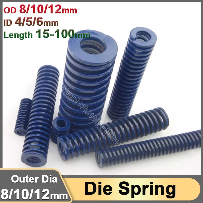 

Light Load Die Mold Spring Blue Spiral Stamping Compression Mould Springs Outer Dia 8/10/12mm Length 15/20/25/30/35/40/45-100mm