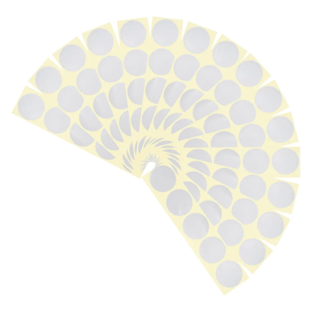 

200pcs Round Stickers Serrated Edge Blank Labels for Certificate Seals Tamper Proof Self Adhesive Tags Office Use