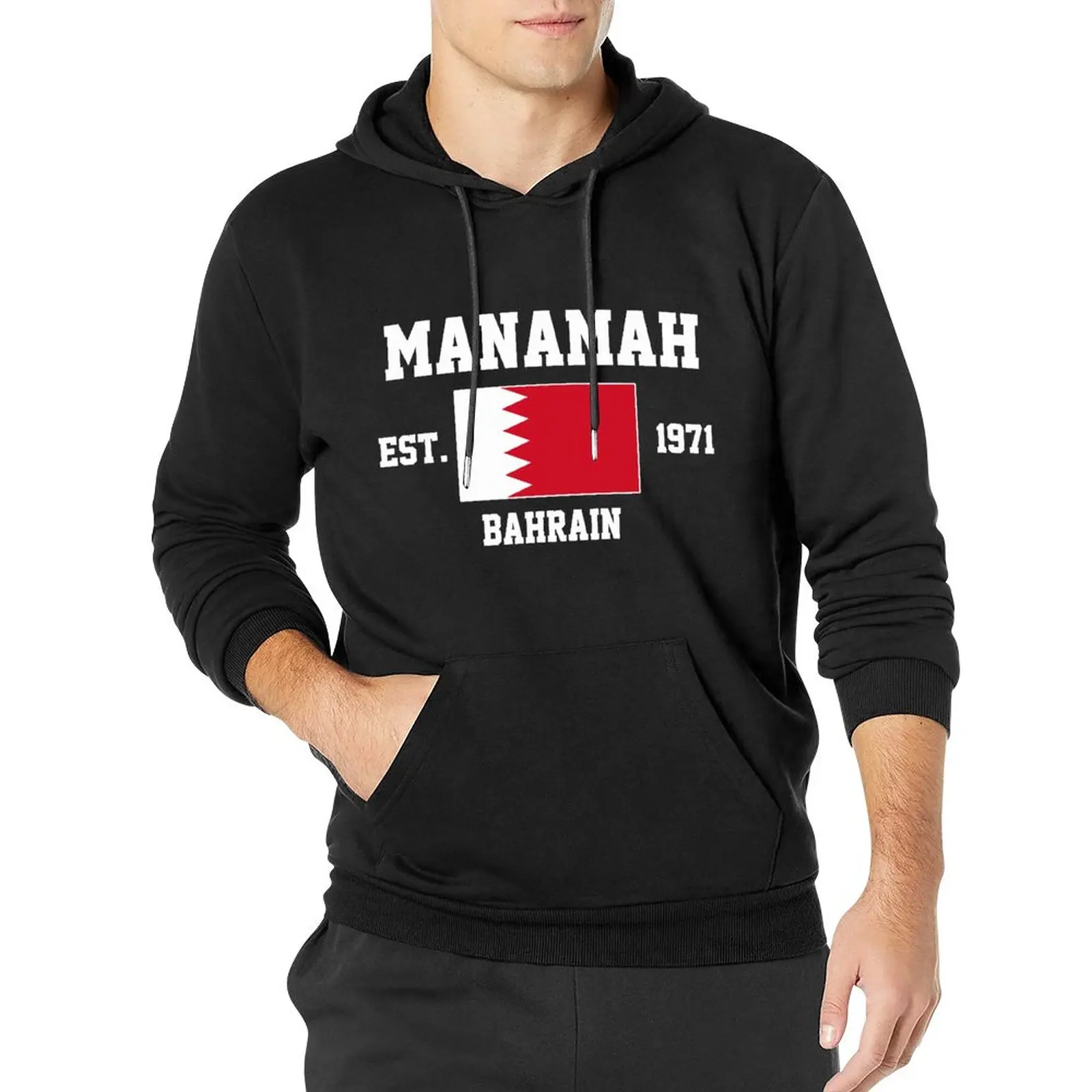 

Men Women Hoodies Bahrain EST.1971 Manamah Capital Hoodie Pullover Hooded Hip Hop Sweatshirt Cotton Unisex