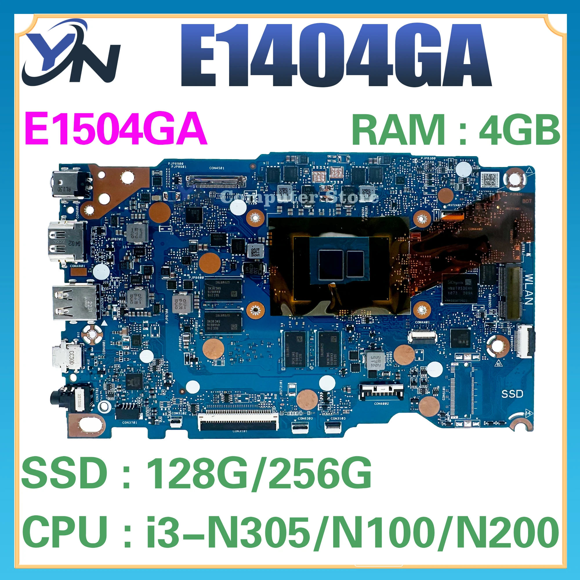 E1404G Mainboard For E1404GA E1504GA E1404GAB E1504GAB Laptop Motherboard i3-N305 N200 N100 RAM-4GB SSD-128G/256G 100% Test OK