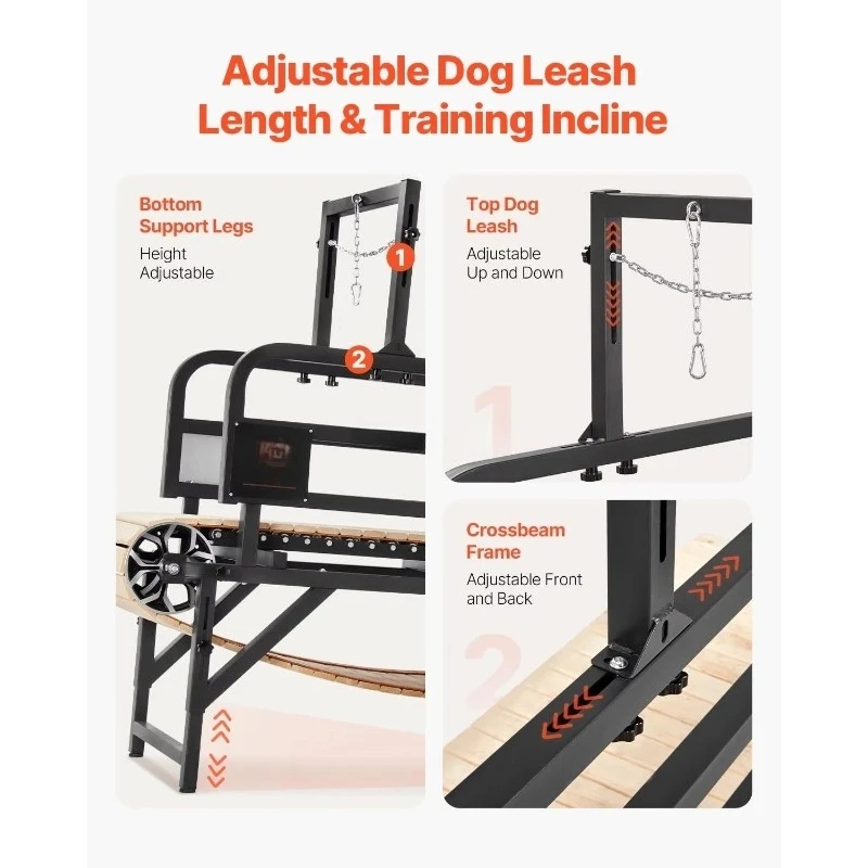 Carbon Steel Dog Treadmill Wooden Track Eco-Friendly Fashion Agility Training Equipment Featuring Movable