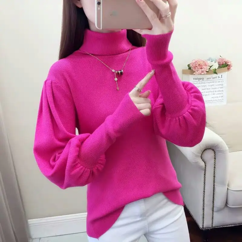 Long Sleeve Turtleneck Sweater Women Spring Autumn Winter Korean Fashion Casual Girl Kawaii Warm Pullover Female Cheap Wholesale