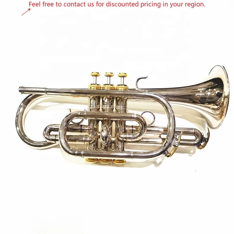 

Bb Key Silver Plated Professional Cornet Brass Instruments