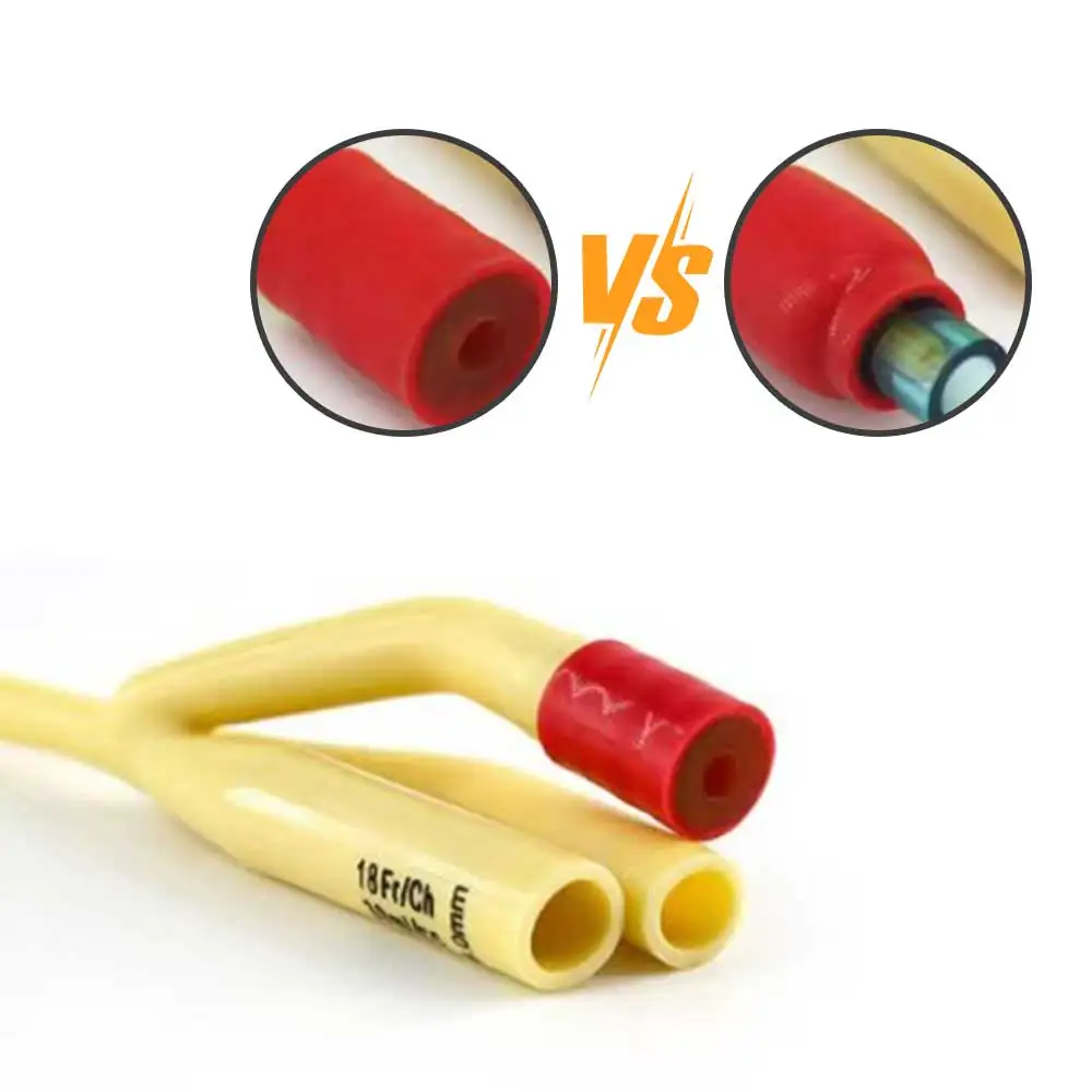 1x Disposable 3-Way Medical Balloon Latex Foley Catheter Silicone Coating Urine Tube Male Foley Inserted Tube Urine Catheter
