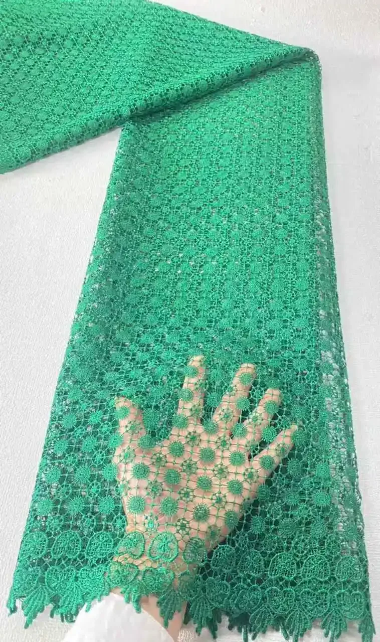 

2025 High Quality African Lace Latest Nigerian Guipure Lace Fabric Fabric Embroidery Cord Material 5Yards for Sewing Dress SZ157
