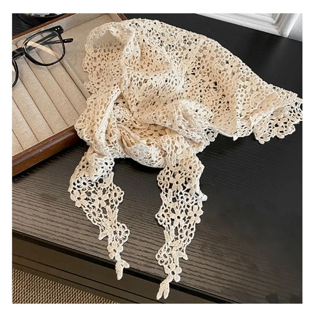 Trendy Lace Trim Fart Curtain Slim Fit Hollowed-out Hip Curtain Pretty Y2K Triangular Headscarf Women