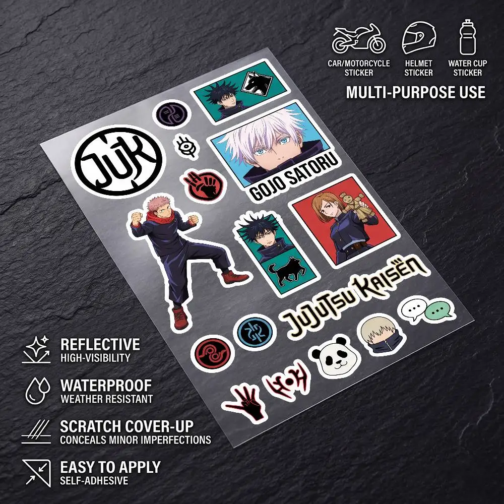 

Jujutsu Kaisen Waterproof Reflective Scratch Cover Sticker Universal Decor Decal For Car Motorcycle Helmet Refrigerator