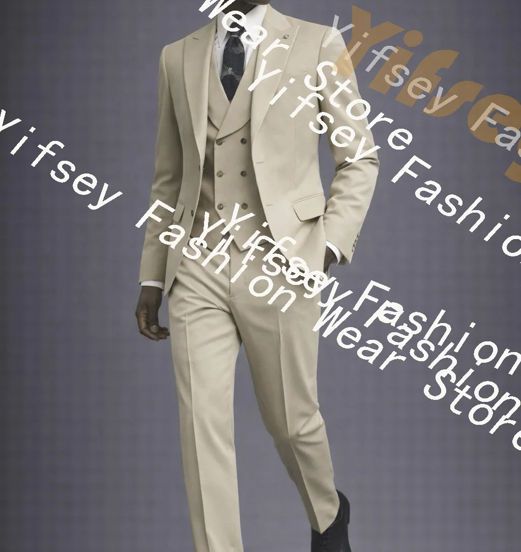 

Navy Blue Full Men Suit Set Wedding Groom Custom Made Luxury Brands Male Jacket Vest Pants Slim Fit Prom Blazer Trousers Outfits