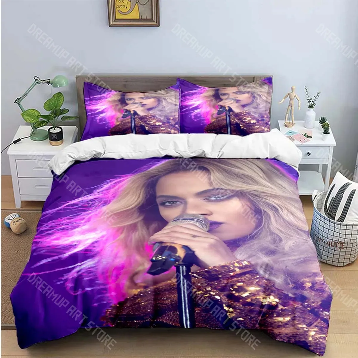 

Комплект постельного белья с 3D принтом Singer B-Beyoncé Twin Queen King, полноразмерный пододеяльник, наволочка, кровать для мальчиков и девочек, домашний текстиль для взрослых