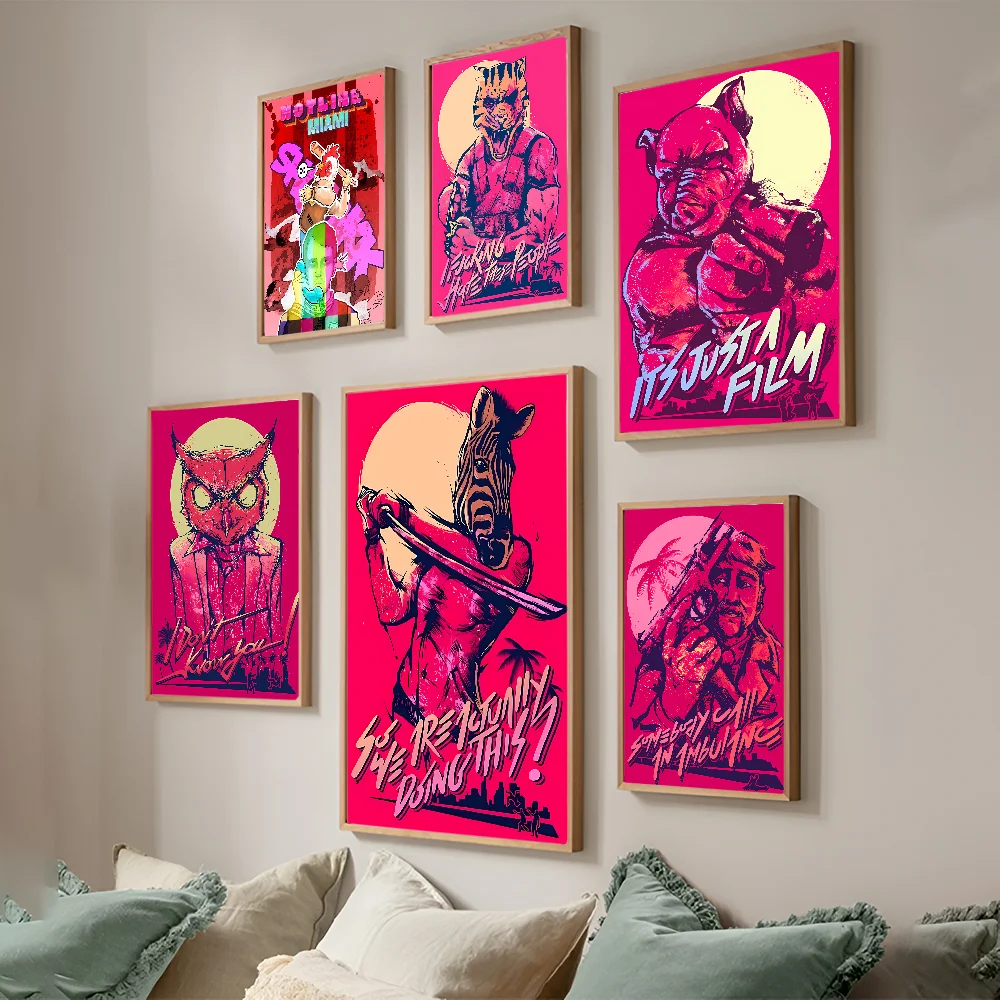 الخط الساخن-ميامي اليابانية أنيمي الجدار شنقا نسيج ، الطباعة الفنية ، ديكور المنزل #3