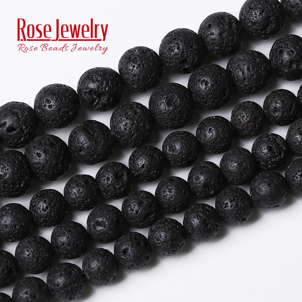 Free Shipping Natural Stone AAA Quality Volcano Lava Round Loose Beads 15\