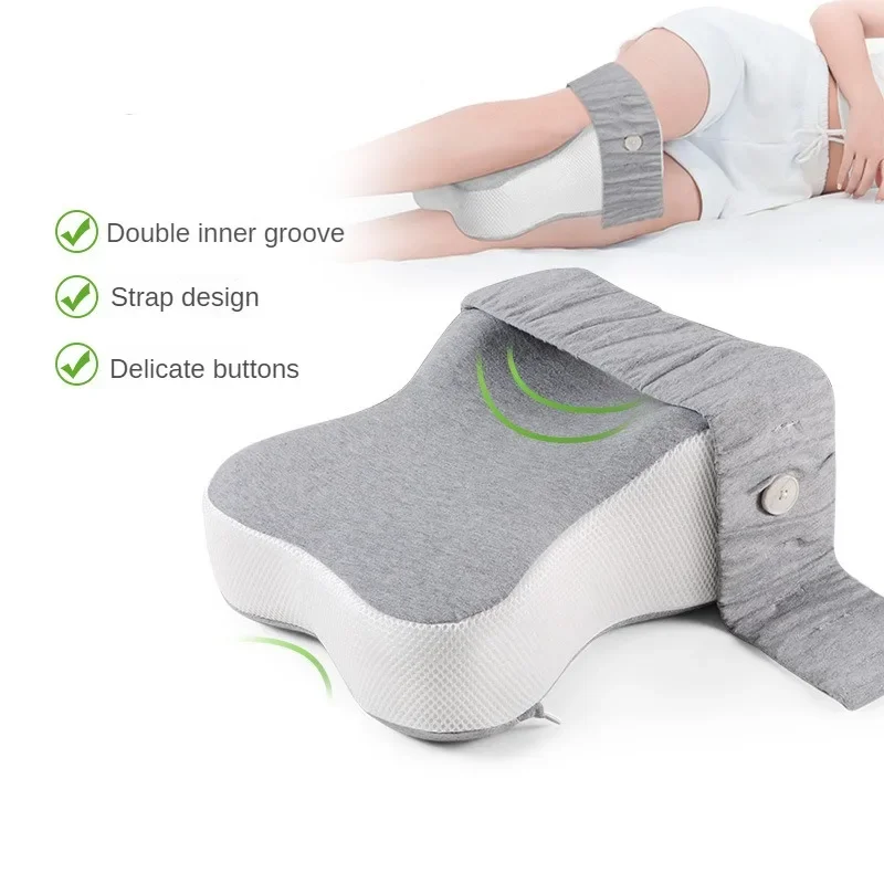 Orthopedic Slow Rebound Memory Cotton Clamp Leg Pillow Maternity Foot Pillow Strap Adjustable Side Sleeping Knee Leg Pillow