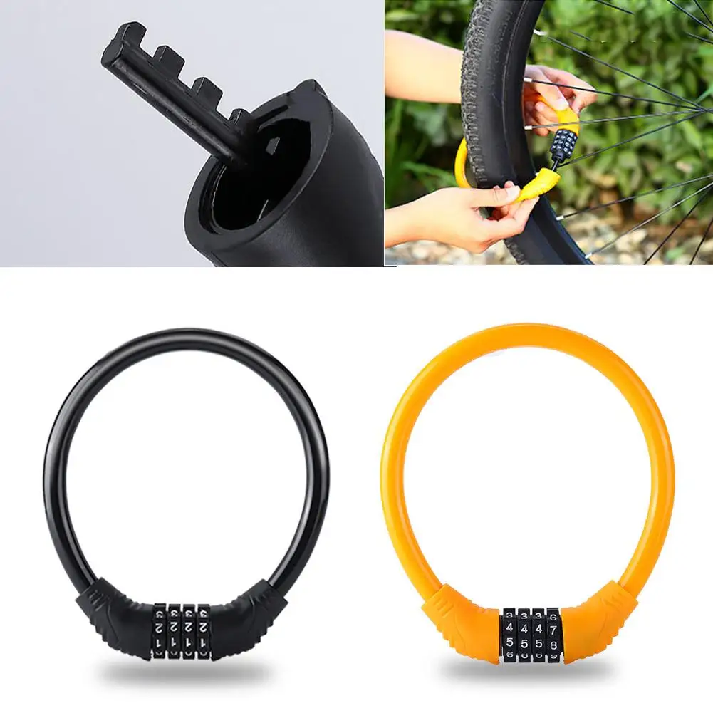 

Bike Safety Lock Anti-theft Password Security Cable Lock Portable Combination Code Padlock for MTB Road Bike Motorcycle Sco X9J2