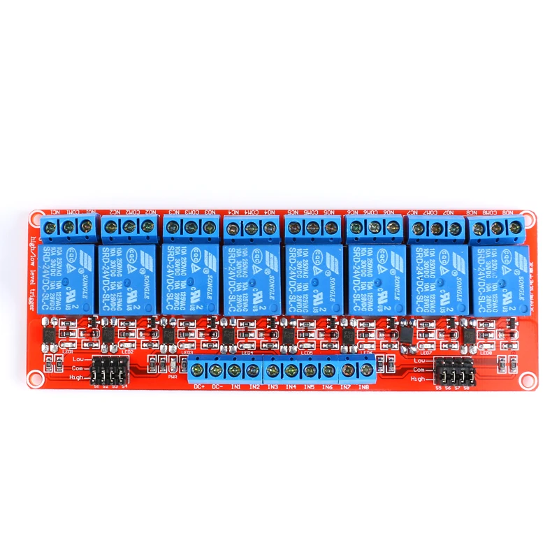 1/2/4/8 channels 5V1V24V relay module optocoupler isolation high and low level triggering