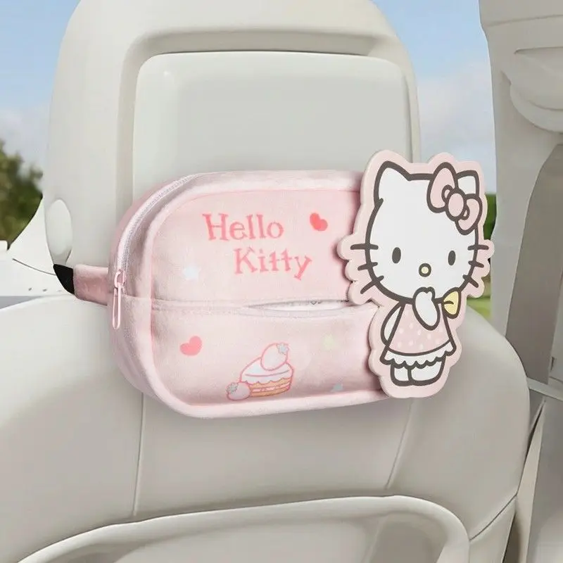 

Sanrio HelloKitty Car Tissue Dispenser Kuromi Armrest Holder My Melody Back Seat Box Kawaii Cute Cartoon Anime Style Gifts