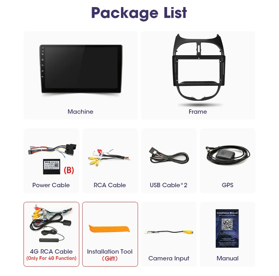 2 Din أندرويد 12 راديو السيارة لبيجو 206 206CC 206SW 2001 - 2016 مشغل وسائط متعددة Carplay ستيريو GPS DSP DVD رئيس وحدة