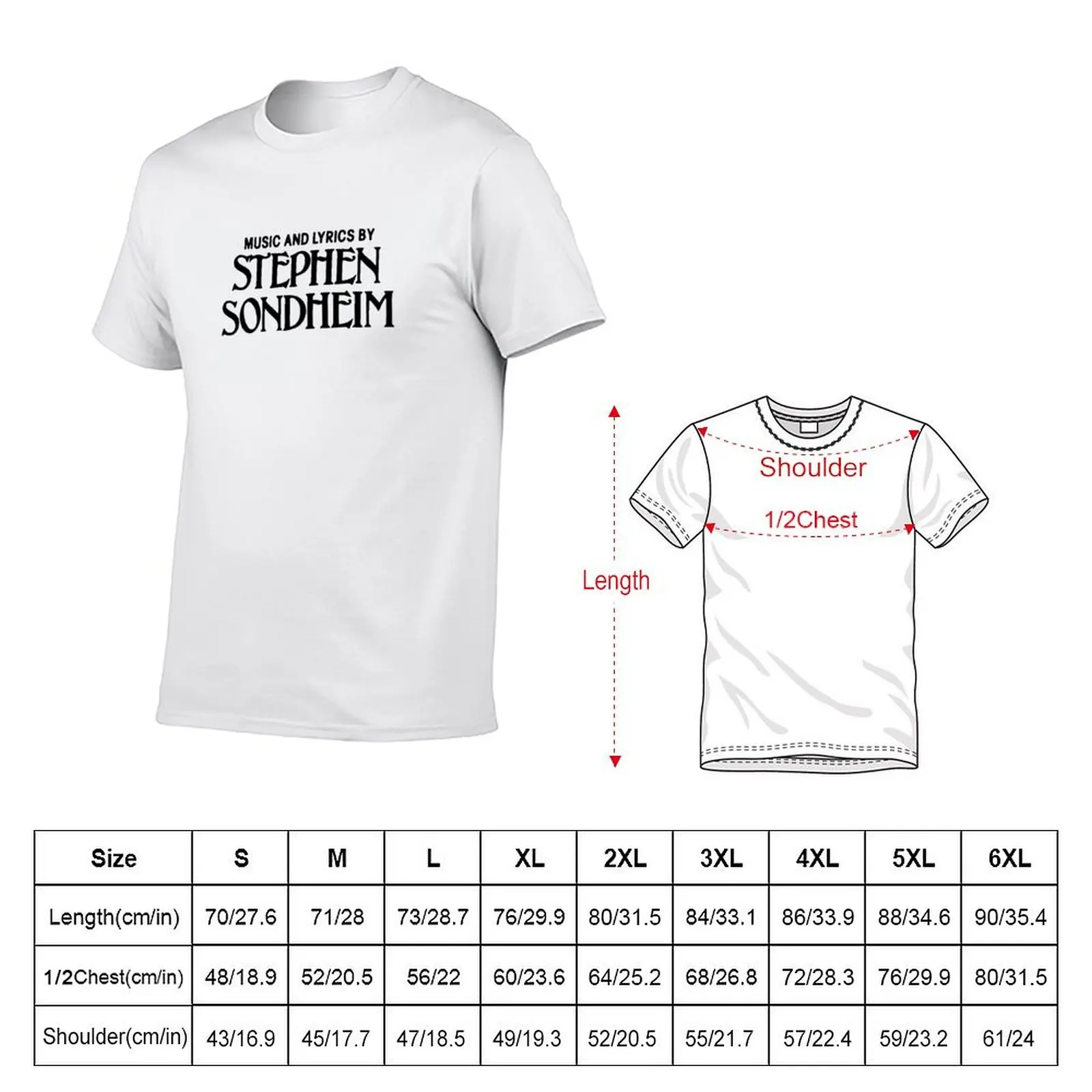 Music and Lyrics by Stephen Sondheim Broadway Musical Sweeney Todd - black T-Shirt Street Fashion Casual Tee Shirt