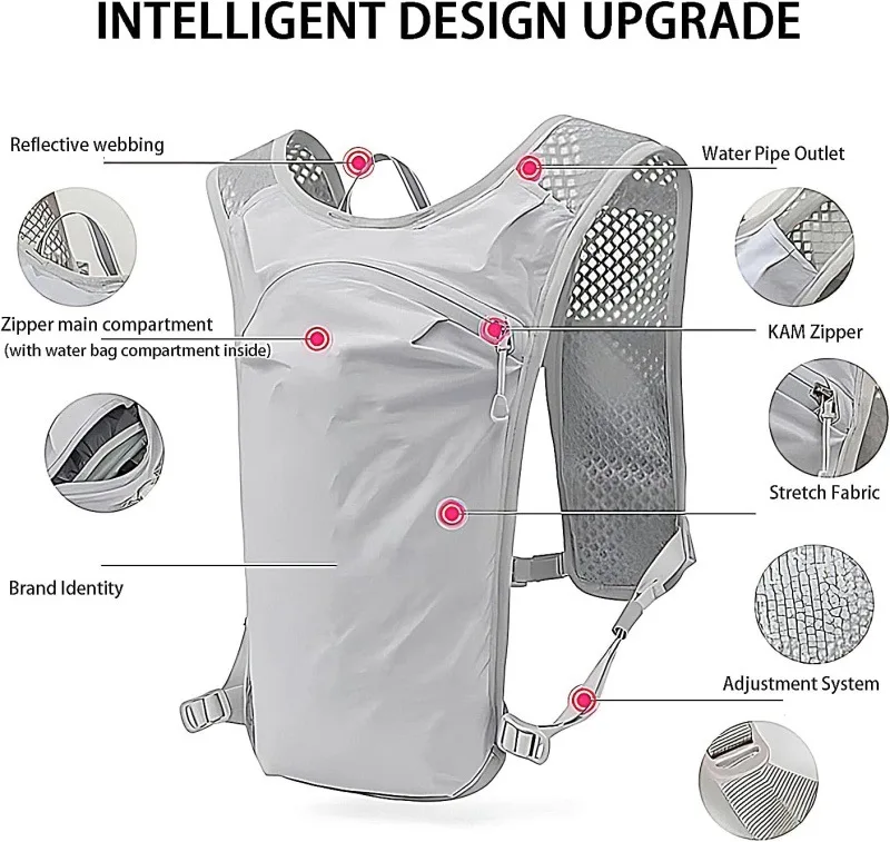 Waterproof Lightweight Hiking Backpack Breathable Durable Rucksack for Cycling Running Trekking Marathon Vest