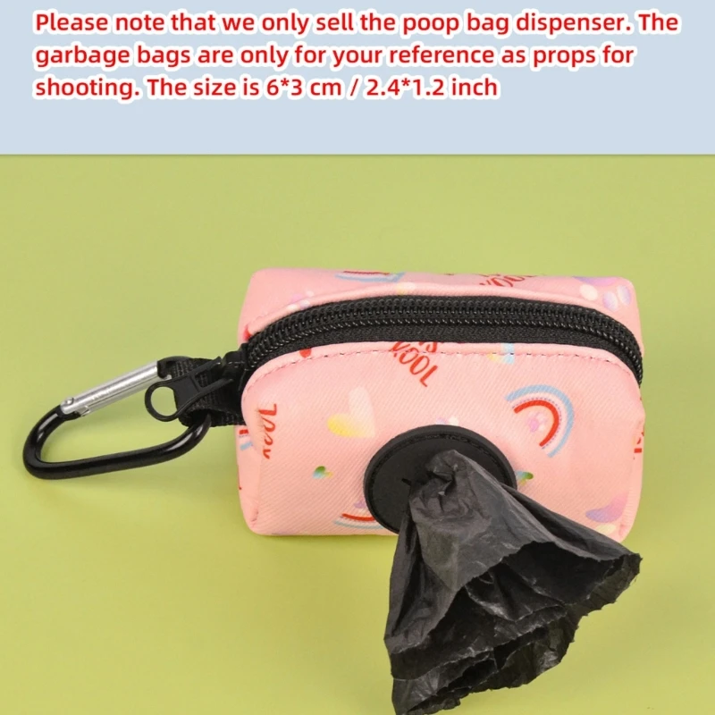 Convenient Pet Poop Bag Holder Fashion Print Zippered Dog Poop Bag Holder for Outdoor Pet Walking Running Cleanup